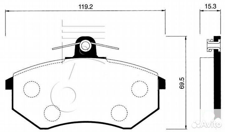 Колодки тормозные дисковые передние Hi-Q SP1043