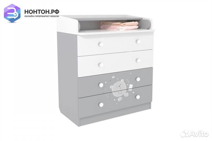 Комод French 1580 teddy белый / серый