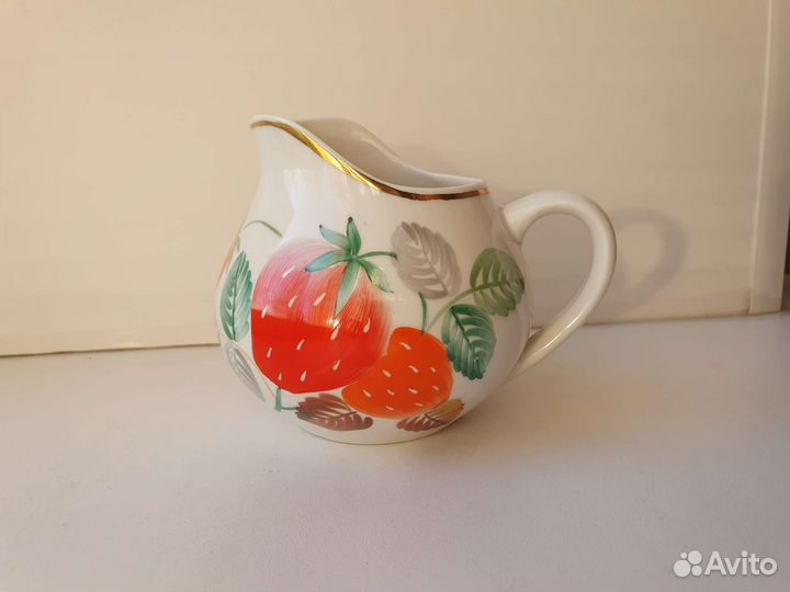 Фарфор СССР блюдце молочник Песочное 1950е