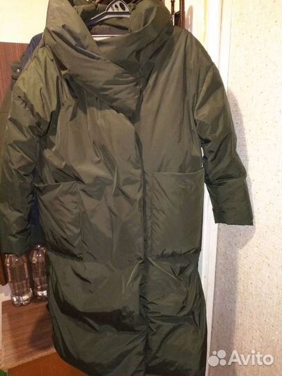 Пуховик-пальто с капюшоном