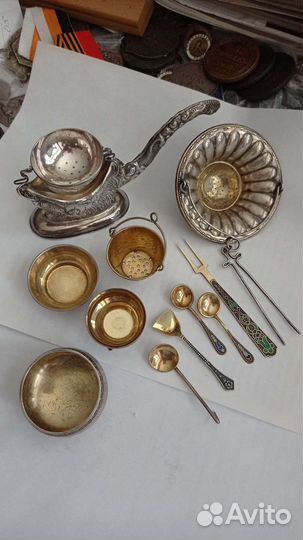 Серебро, для чая и солонки