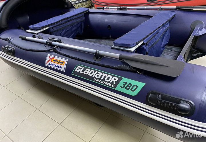 Надувная лодка gladiator E380 AIR С нднд темно-син