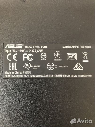 Asus X540L i3 5050U 8gb DDR3 250 HDD