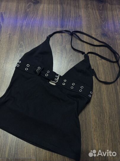 Топ черный винтаж y2k