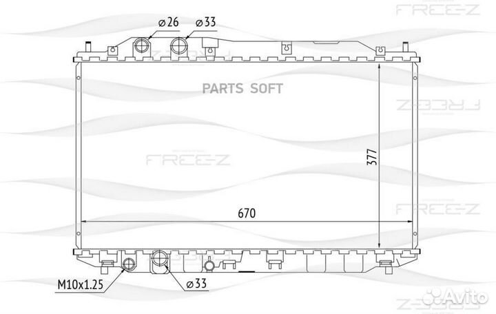 Радиатор охлаждения honda Civic 06- 19010rnaj51