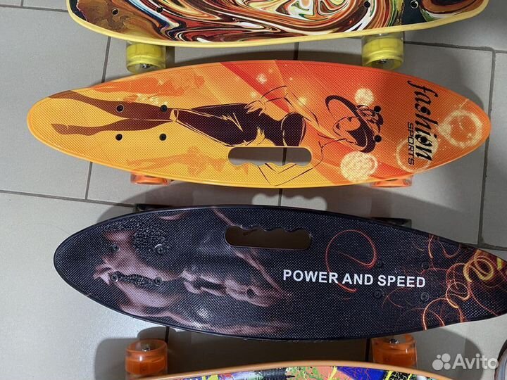 Детский скейтборд со светом 6 расцветок 60 см