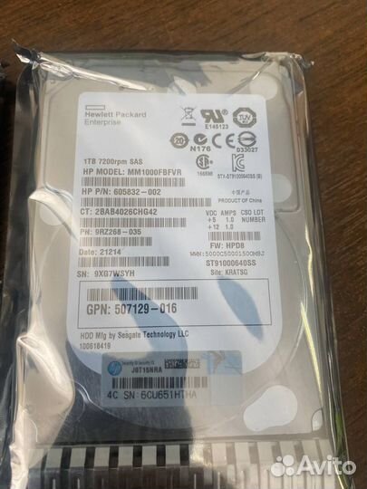Жесткий диск HP 605832-002 1TB 6G SAS 7.2K