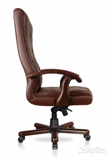 Офисное кресло Классик коричневый натуральная кожа