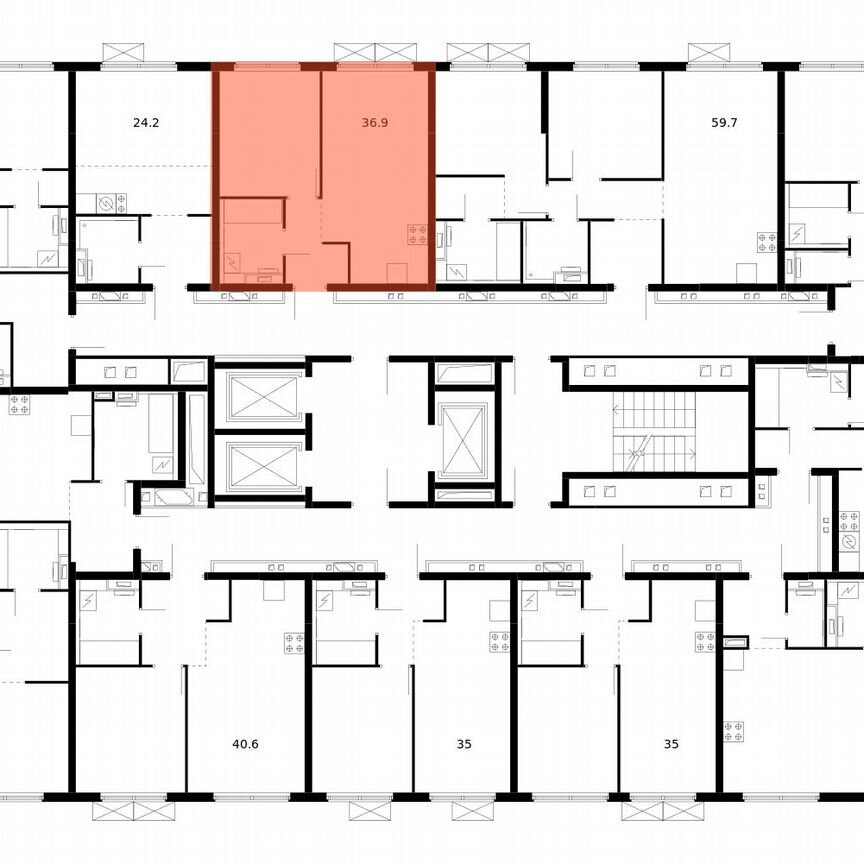 1-к. квартира, 36,9 м², 2/14 эт.