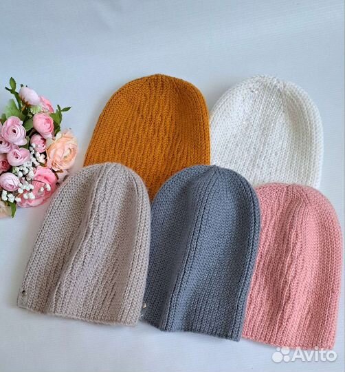 Шапка вязаная ручная работа