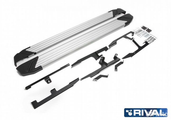 Пороги подножки Audi Q7 2015. Silver