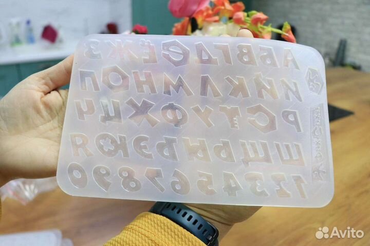 Молд силиконовый пищевой Алфавит мультяшный+тат.яз