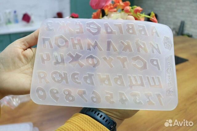 Молд силиконовый пищевой Алфавит мультяшный+тат.яз