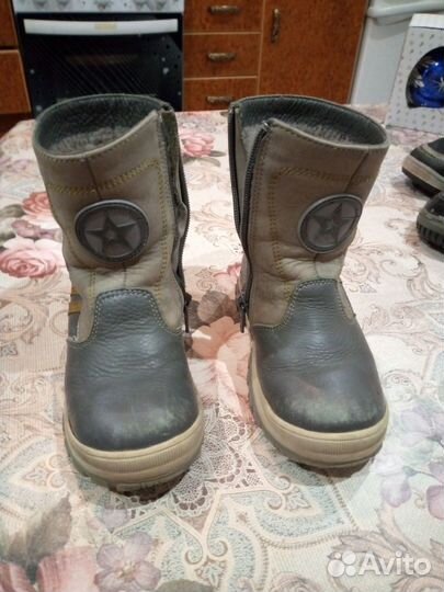 Сапоги кожаные зимние детские