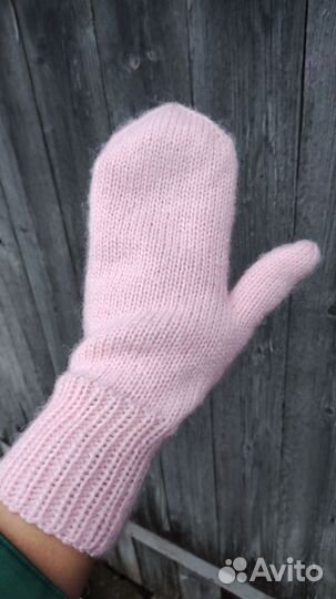 Варежки вязаные ручной работы
