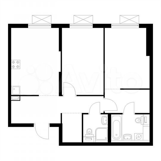 2-к. квартира, 58 м², 6/16 эт.
