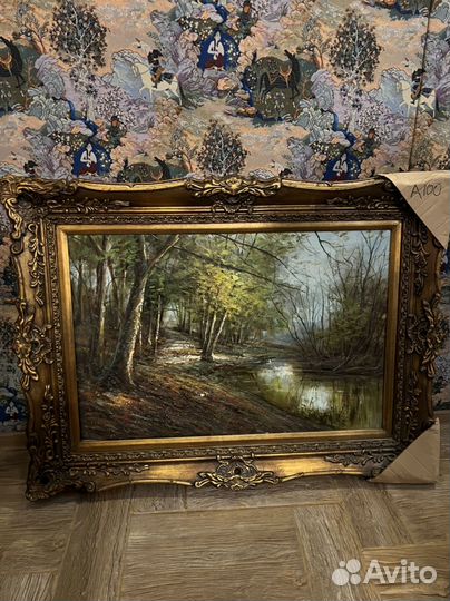 Картина масло в золотой раме