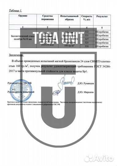 Баллистика в напашник ссо зп-2 Бр1