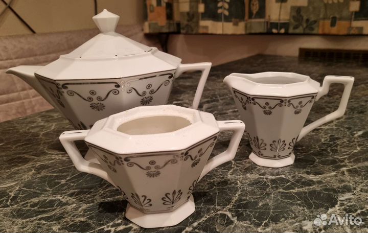 Антиквариат Сервиз чай czech gold hand porcelaine