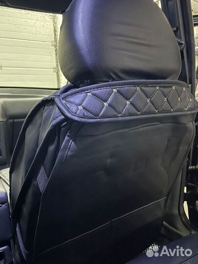 Накидки на сиденья Эко кожа ромб черно-бежевые