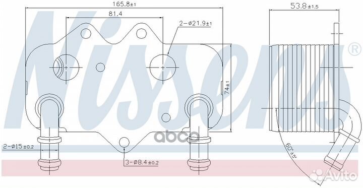Масляный радиатор, двигательное масло 90781 Nis