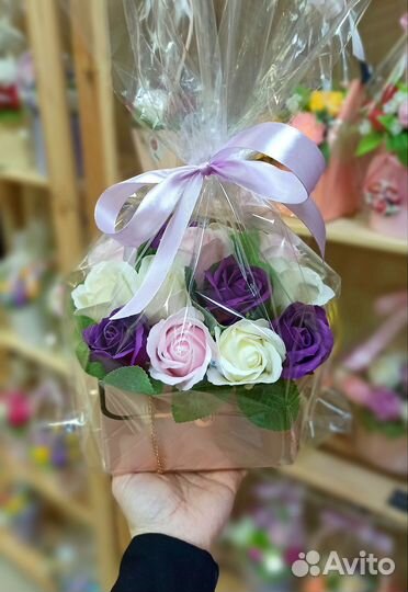 Букет из мыла, мыльных роз, тюльпаны, подарок