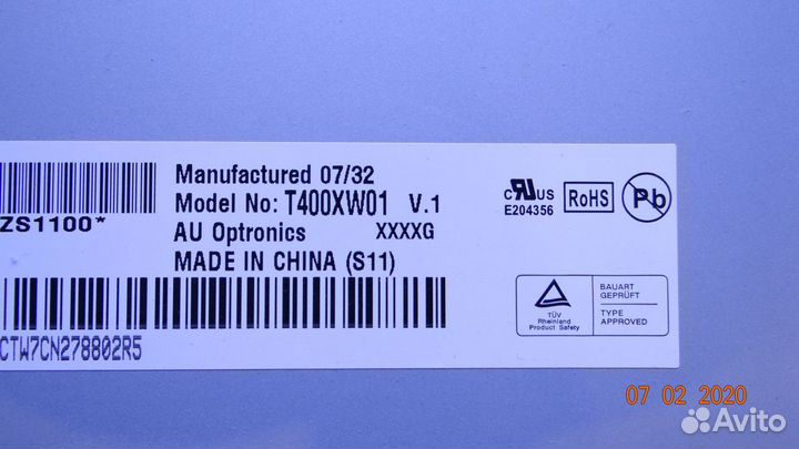 T400XW01 V0 ctrl BD 06A60-1A