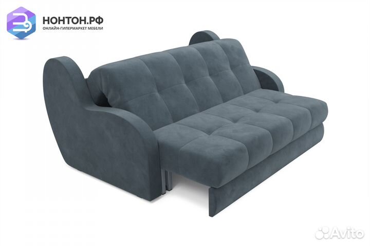 Диван аккордеон Барон велюр серый