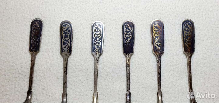 Ложки чайные. Серебро 875 проба, звезда