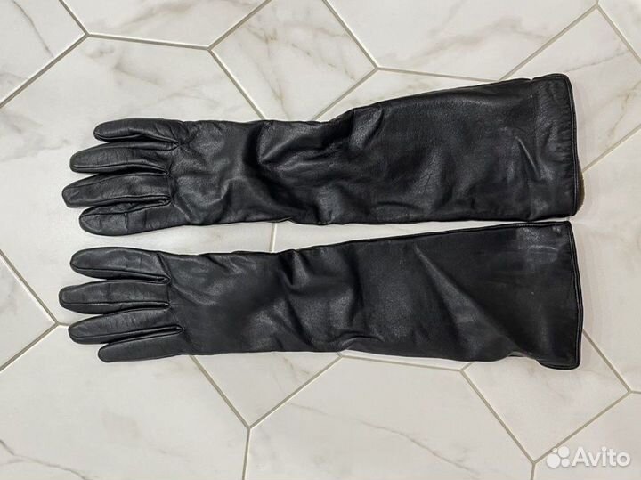Перчатки кожаные женские длинные