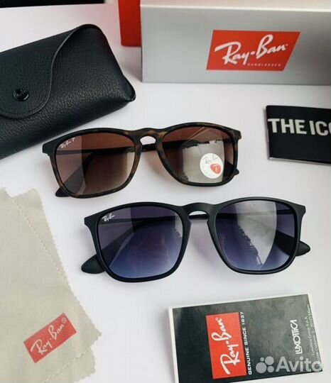 Очки ray ban Chris polaroid коричневые