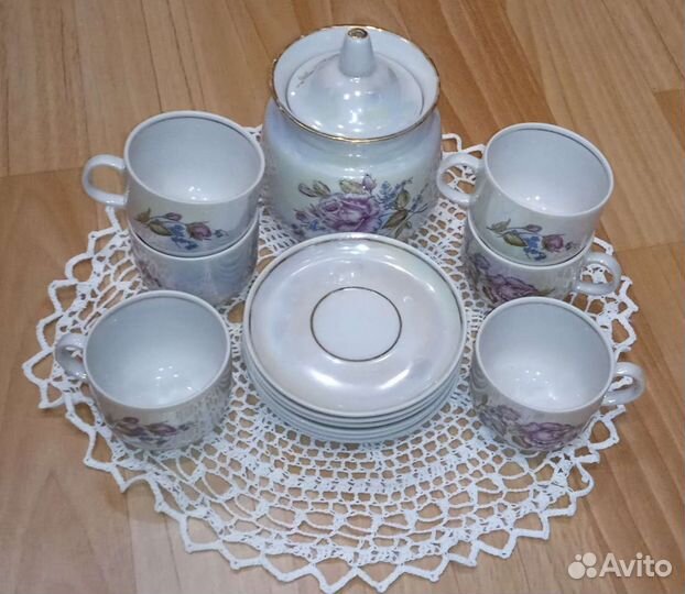 Набор кофейный. фарфор. на 6 персон