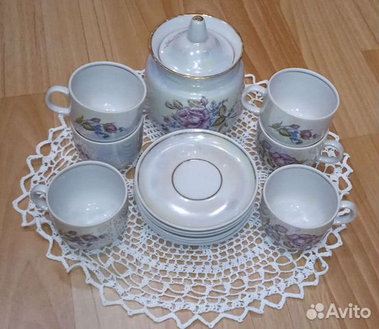 Набор кофейный. фарфор. на 6 персон