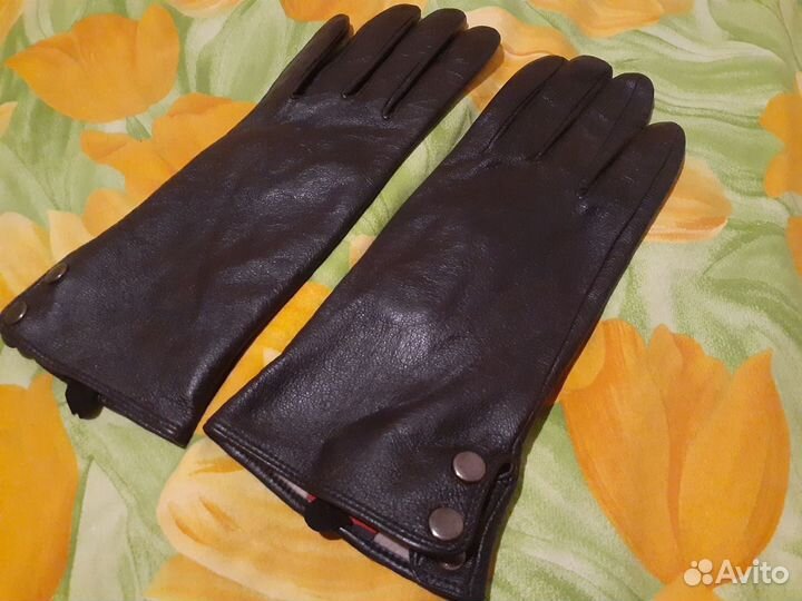 Перчатки Нат.Кожа Варежки Шерсть Женские Новые