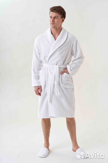 Халат махровый белый