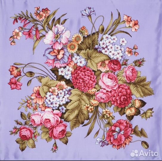 Новый Павловопосадский платок.Шелк