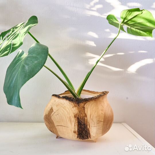 Деревянное кашпо