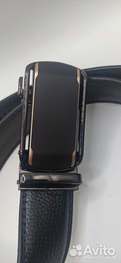 Ремень кожа черный для мужчин