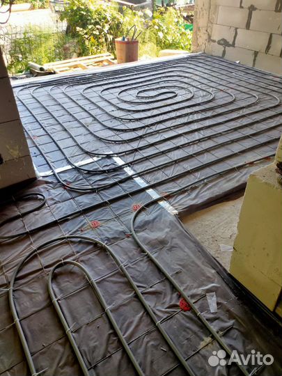 Монтаж теплых водяных полов, мотнаж отопления