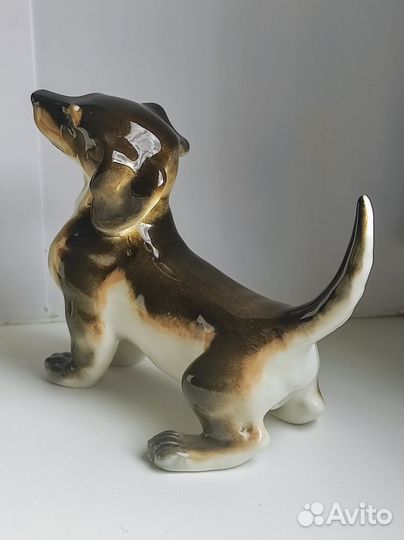 Фигурка Такса, фарфор, лфз, СССР