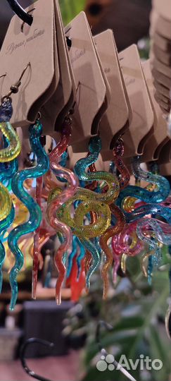 Серьги змеи, украшения из чешуи