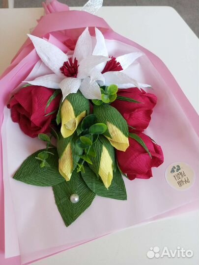 Букет с конфетами, ручная работа