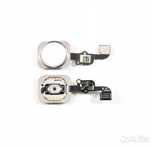 Шлейф для iPhone 6S/6S plus + кнопка Home (серебро