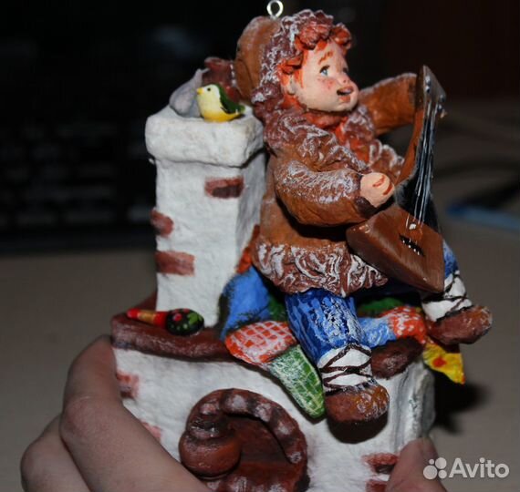 Елочная игрушка из ваты 