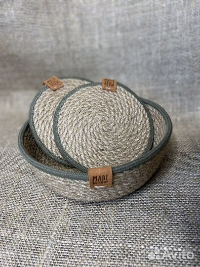 Корзина и подстаканники (набор)