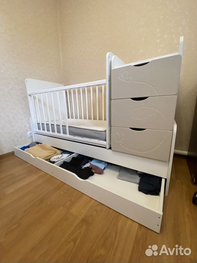 Детская кровать-маятник 3в1