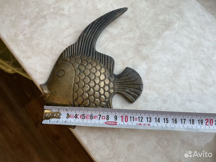 Бронзовая винтажная рыба статуэтка СССР
