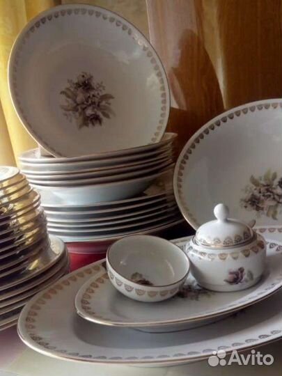 Столовый сервиз, чешский фарфор, клеймо MZ