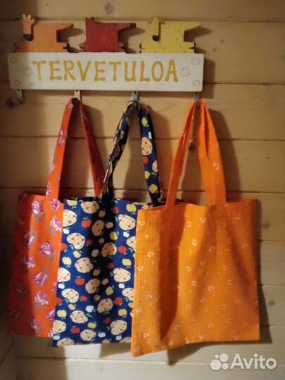 Сумка шопер из хлопка с подкладом