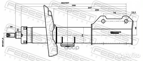 Амортизатор перед лев Febest 1863 G32200L, SU1029